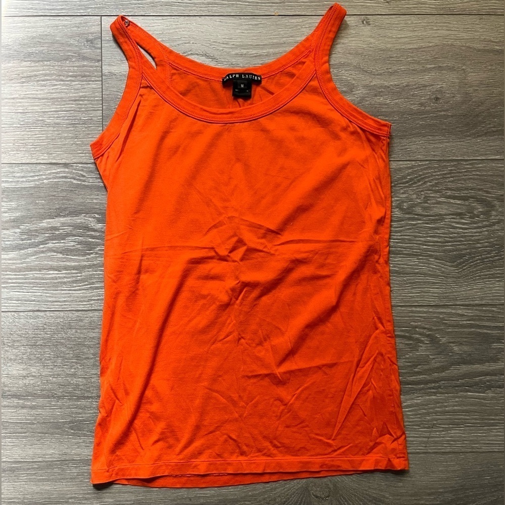 Ralph Lauren Black Label Bright Orange Basic Classic Summer Tank Top Size M